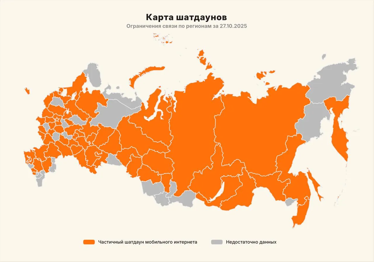 Статистика шатдаунов интернета по России