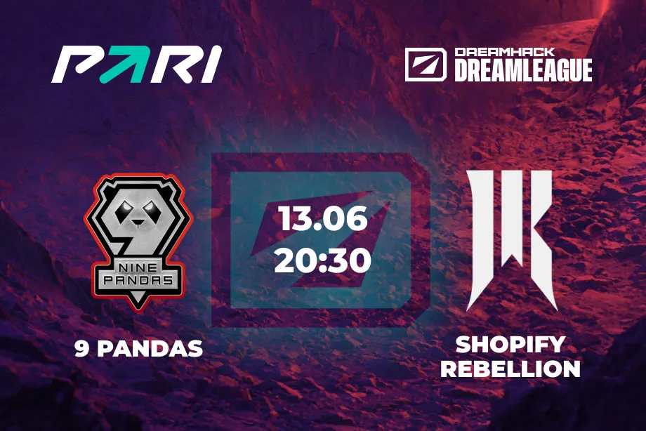 PARI: 9 Pandas сыграет вничью с Shopify Rebellion на DreamLeague Season 20