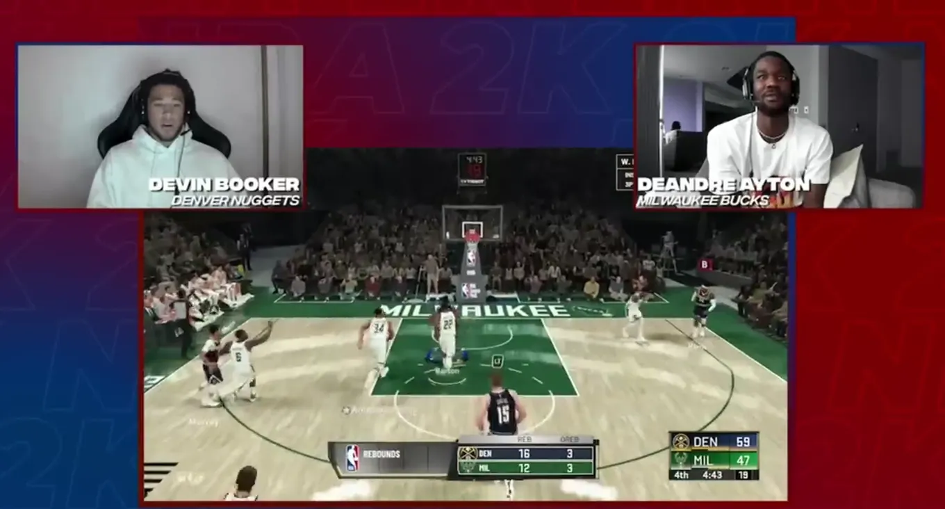 Девин Букер в финале киберспортивного турнира по NBA 2K20