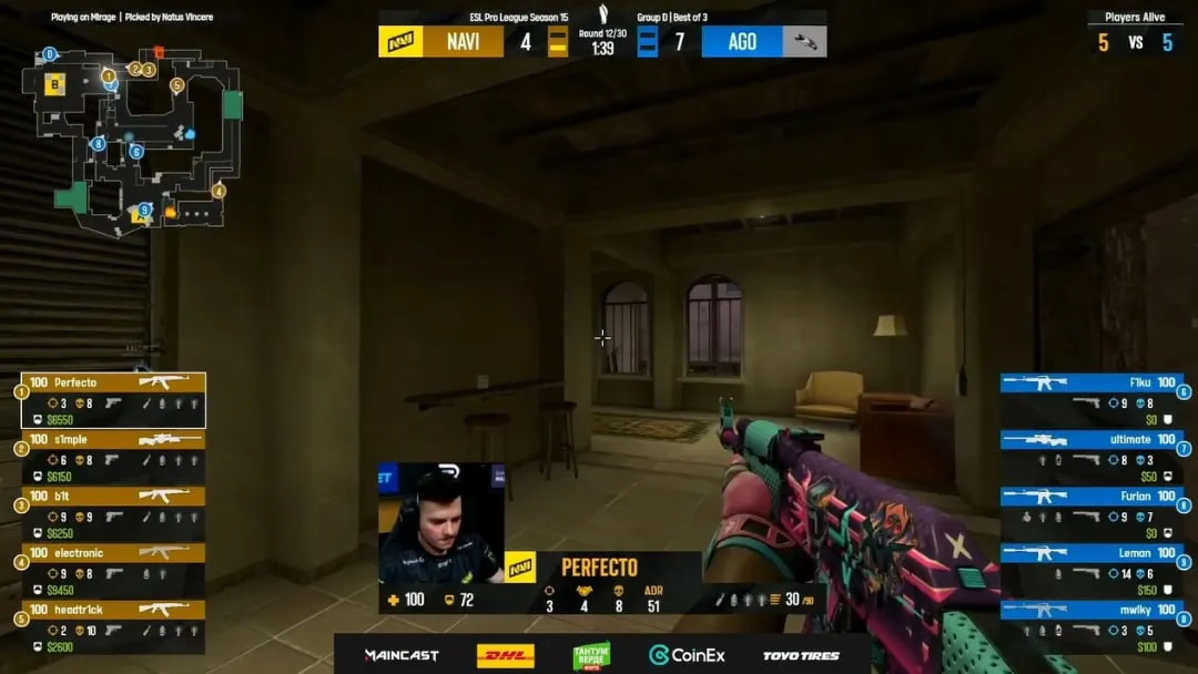 Perfecto в матче Natus Vincere против AGO на EPL S15