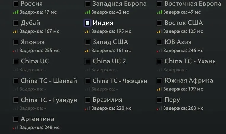 Серверы Dota 2
