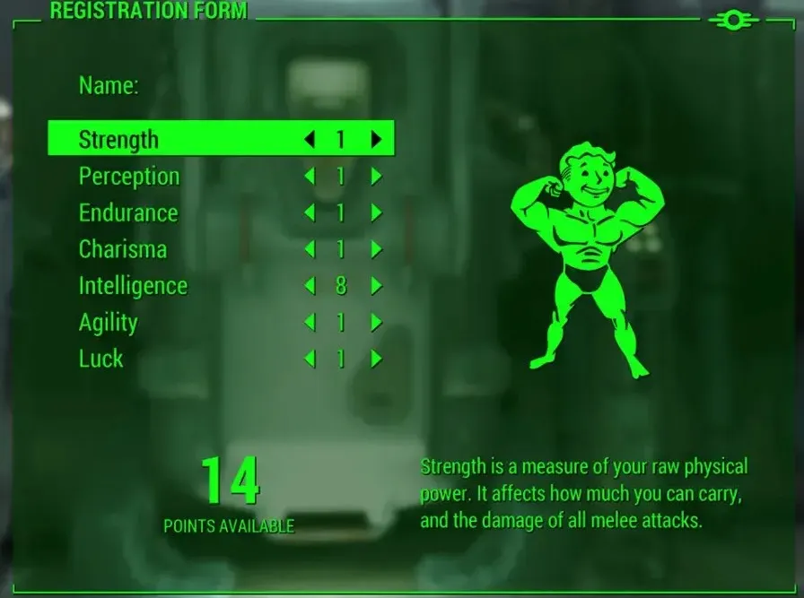 Чит-коды на характеристики персонажа в Fallout 4