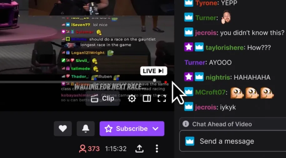 Перемотка стрима на Twitch
