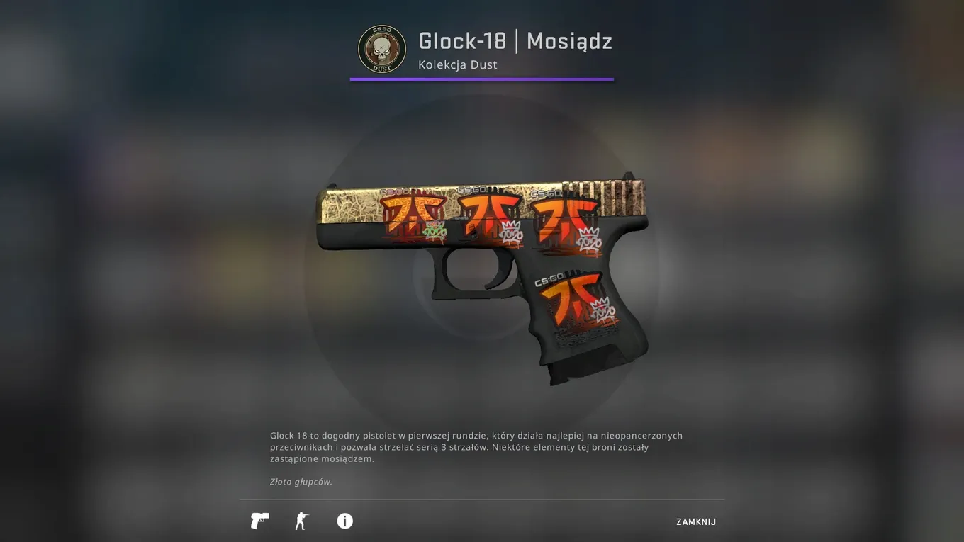 Вариант Glock-18 | Латунь со стикерами fnatic