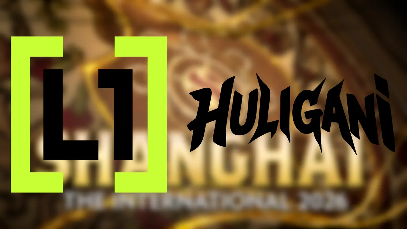Сравнение логотипов L1GA TEAM (слева) и HULIGANI (справа)