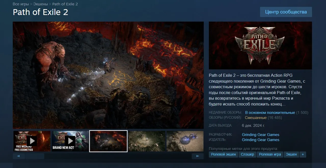 Path of Exile 2 в Steam