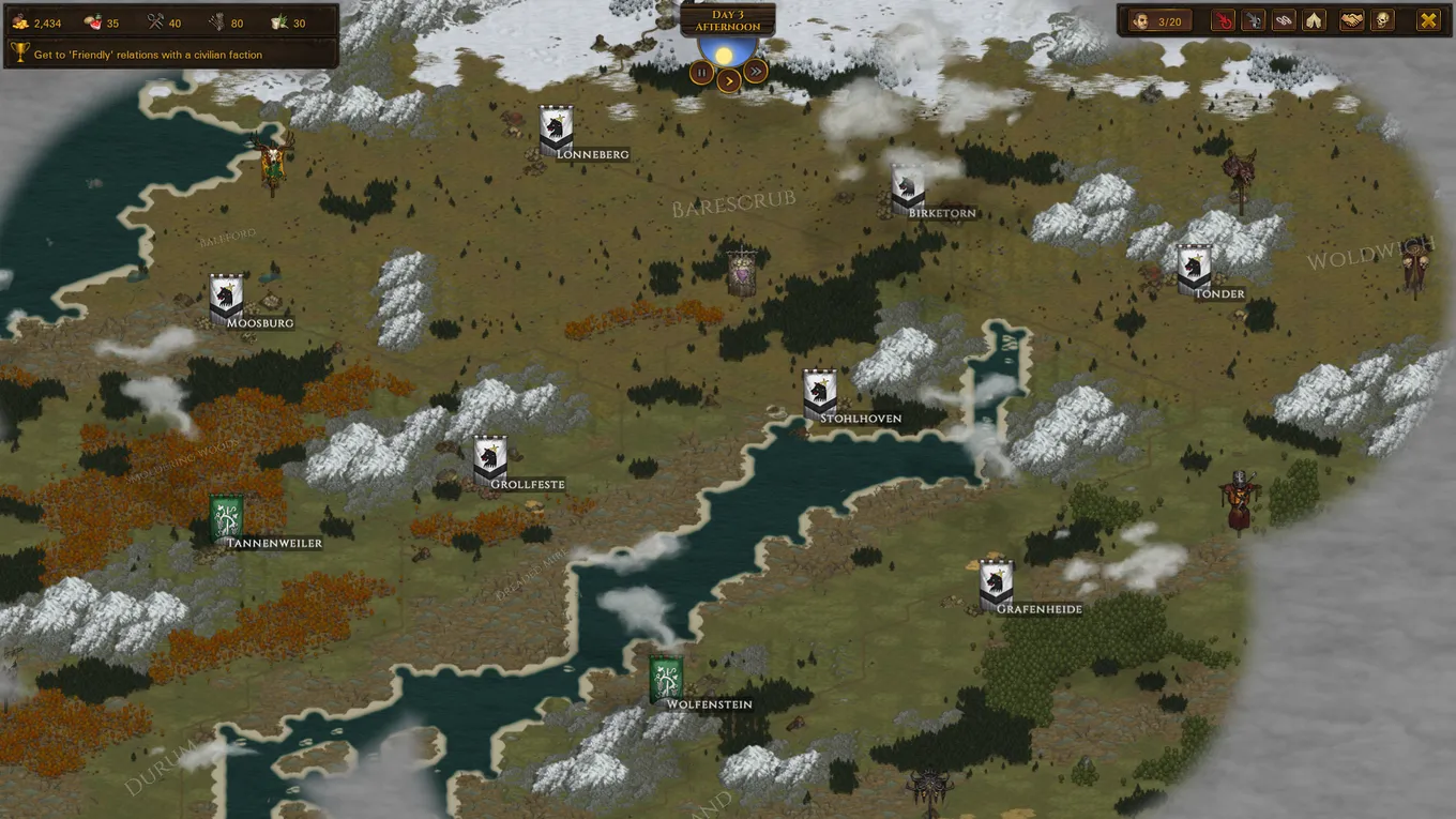Пример карты в Battle Brothers 