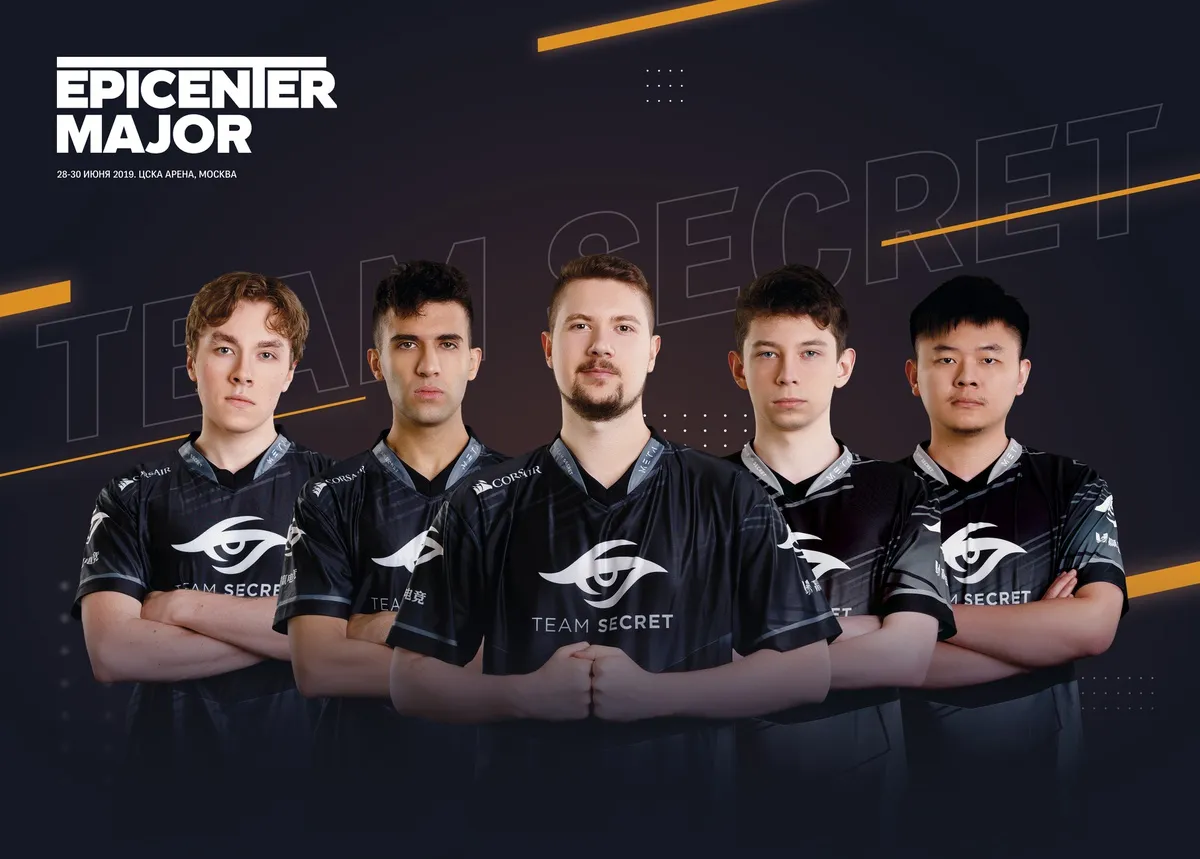 Zai (первый) и Nisha (четвёртый) в составе Team Secret-2019