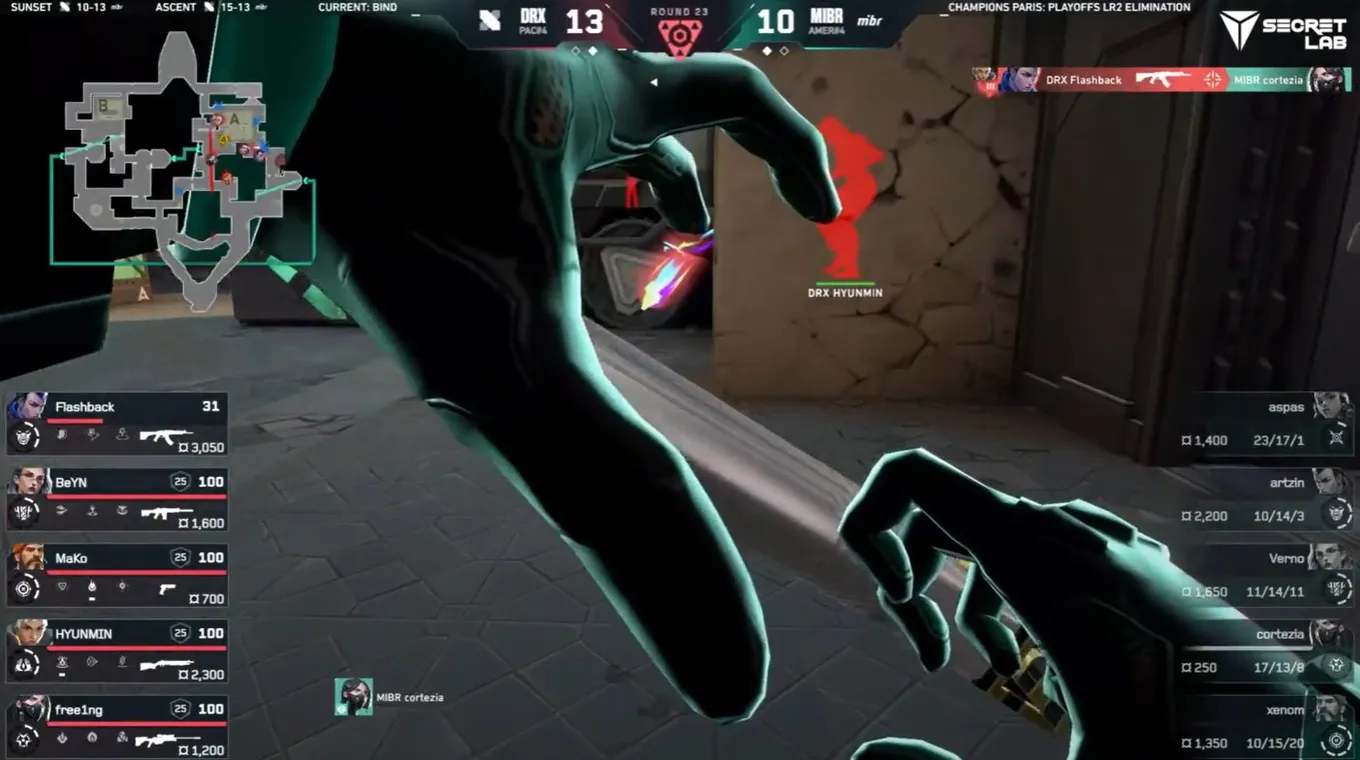 Решающий раунд третьей карты DRX – MIBR на VALORANT Champions 2025