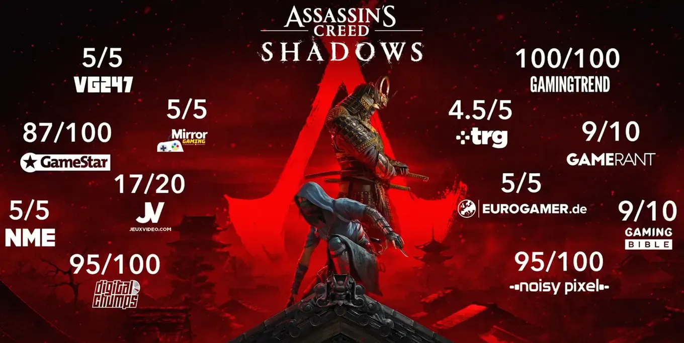 Хвалебный постер Assassin's Creed: Shadows от Ubisoft