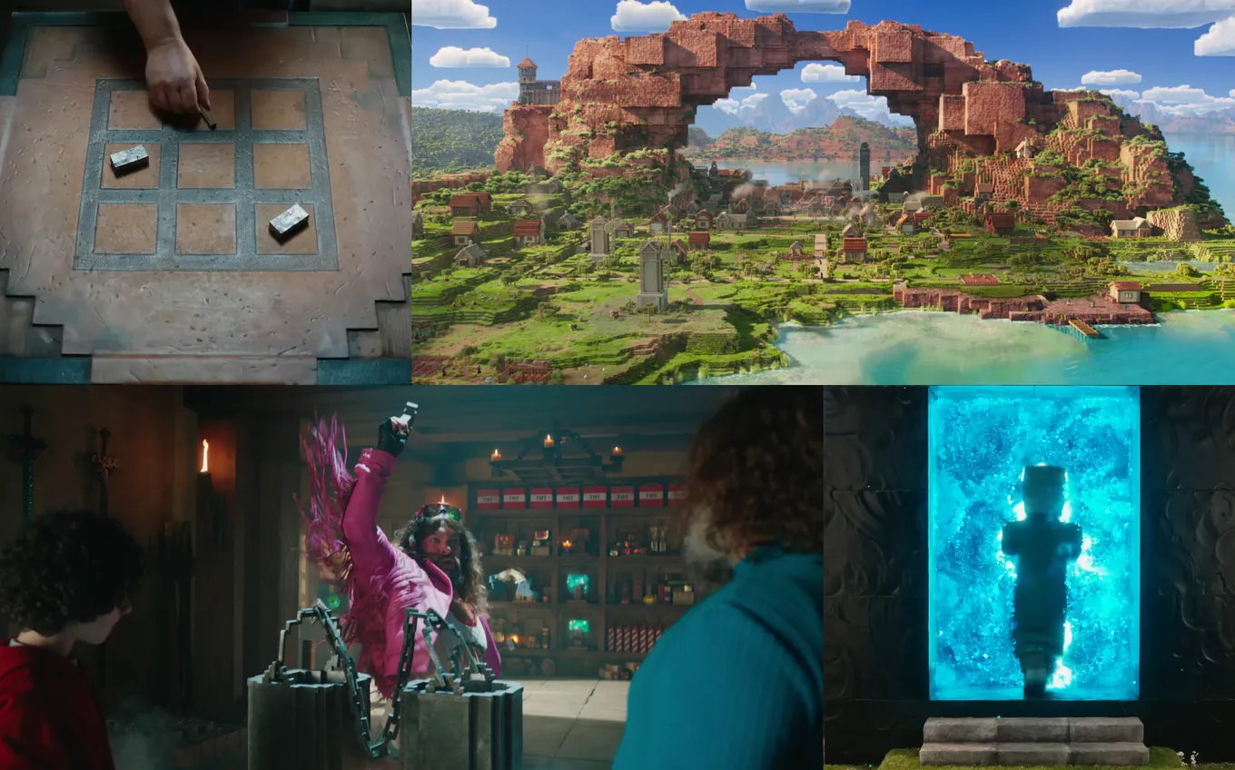 Верстак, пейзажи, предметы и портал в «Minecraft в кино»