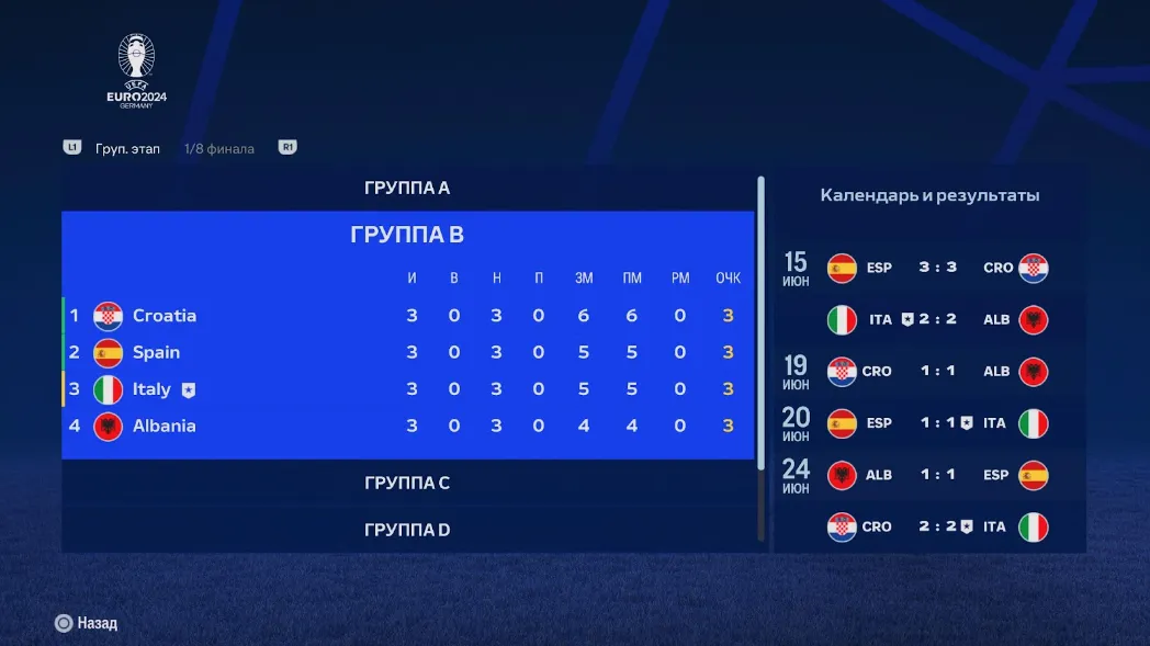 Группа В на Евро-24