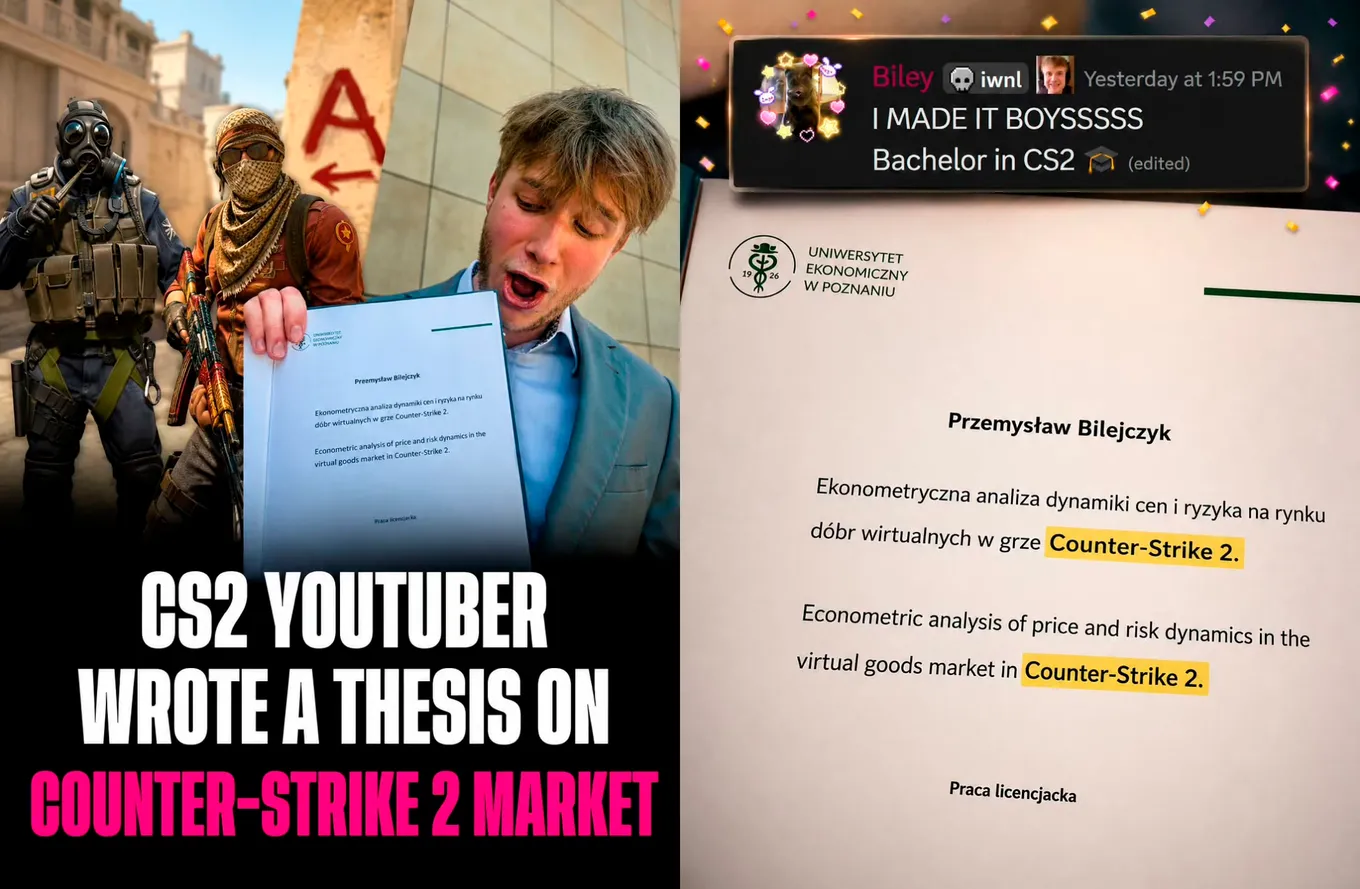 Блогер посвятил диплом рынку скинов Counter-Strike 2
