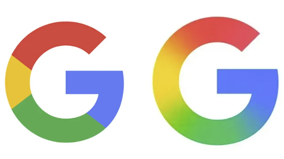Старый и новый логотипы Google