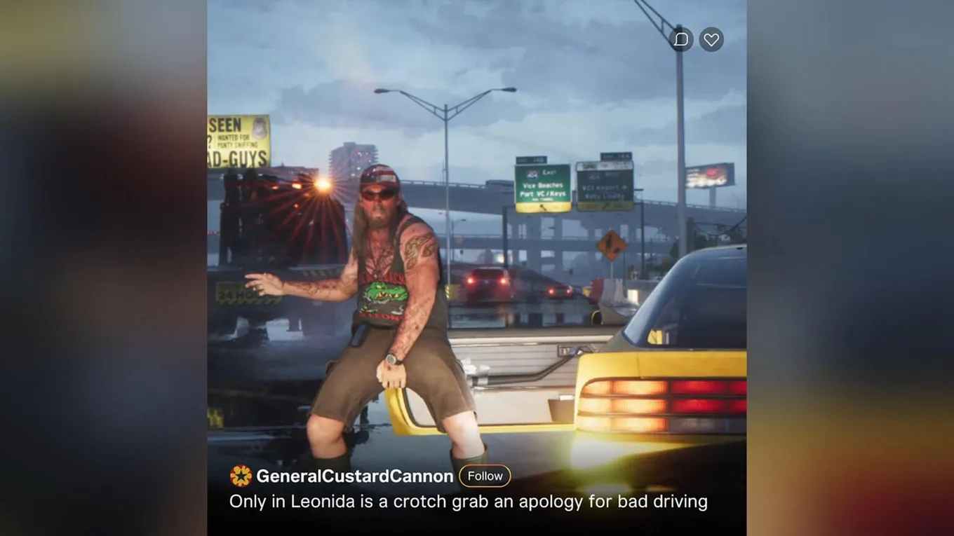 Фрагмент из первого трейлера GTA 6, где показан предположительный интерфейс внутриигровой социальной сети