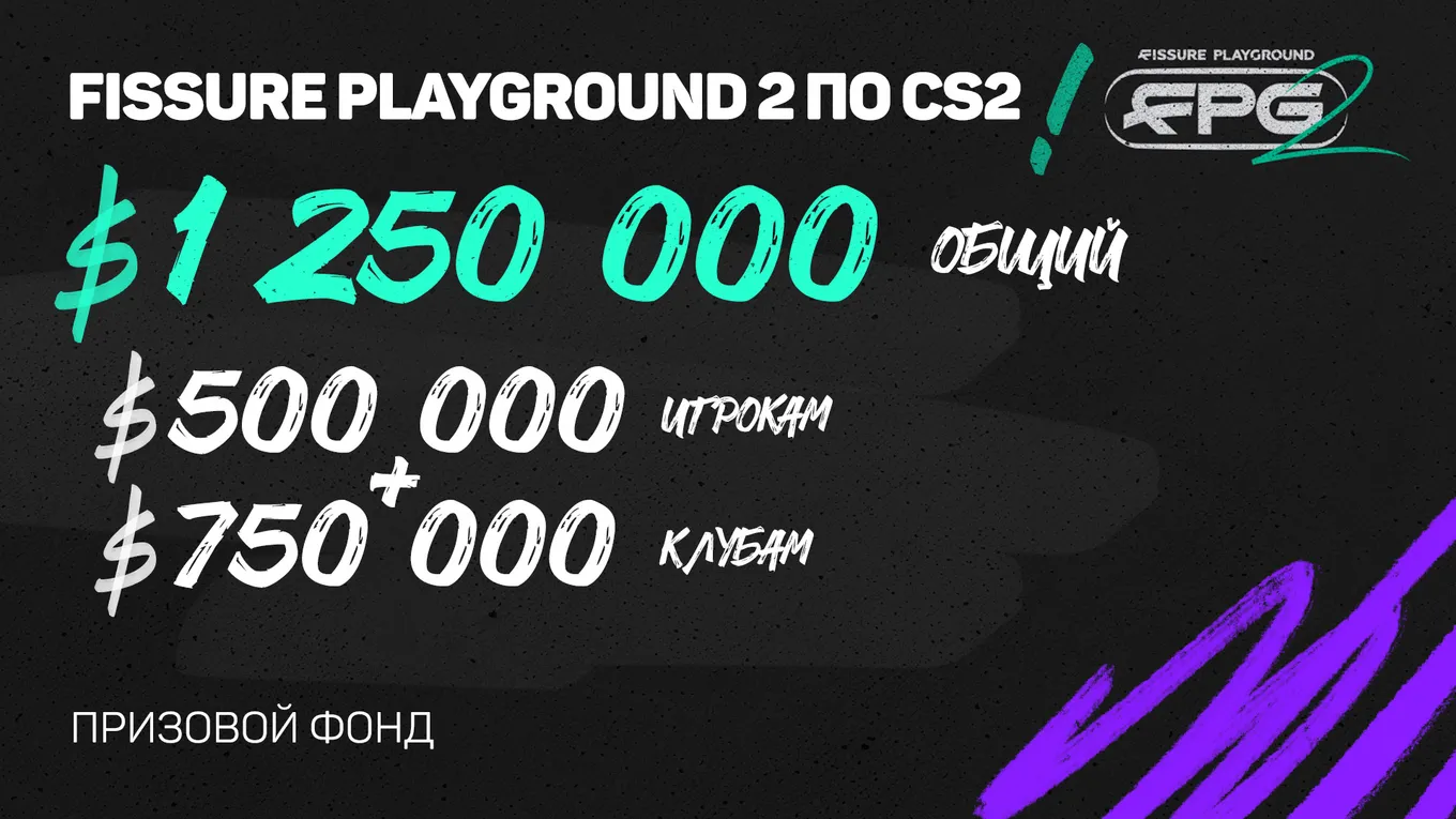 Общий призовой фонд FISSURE Playground 2 составляет 1,25 миллиона долларов