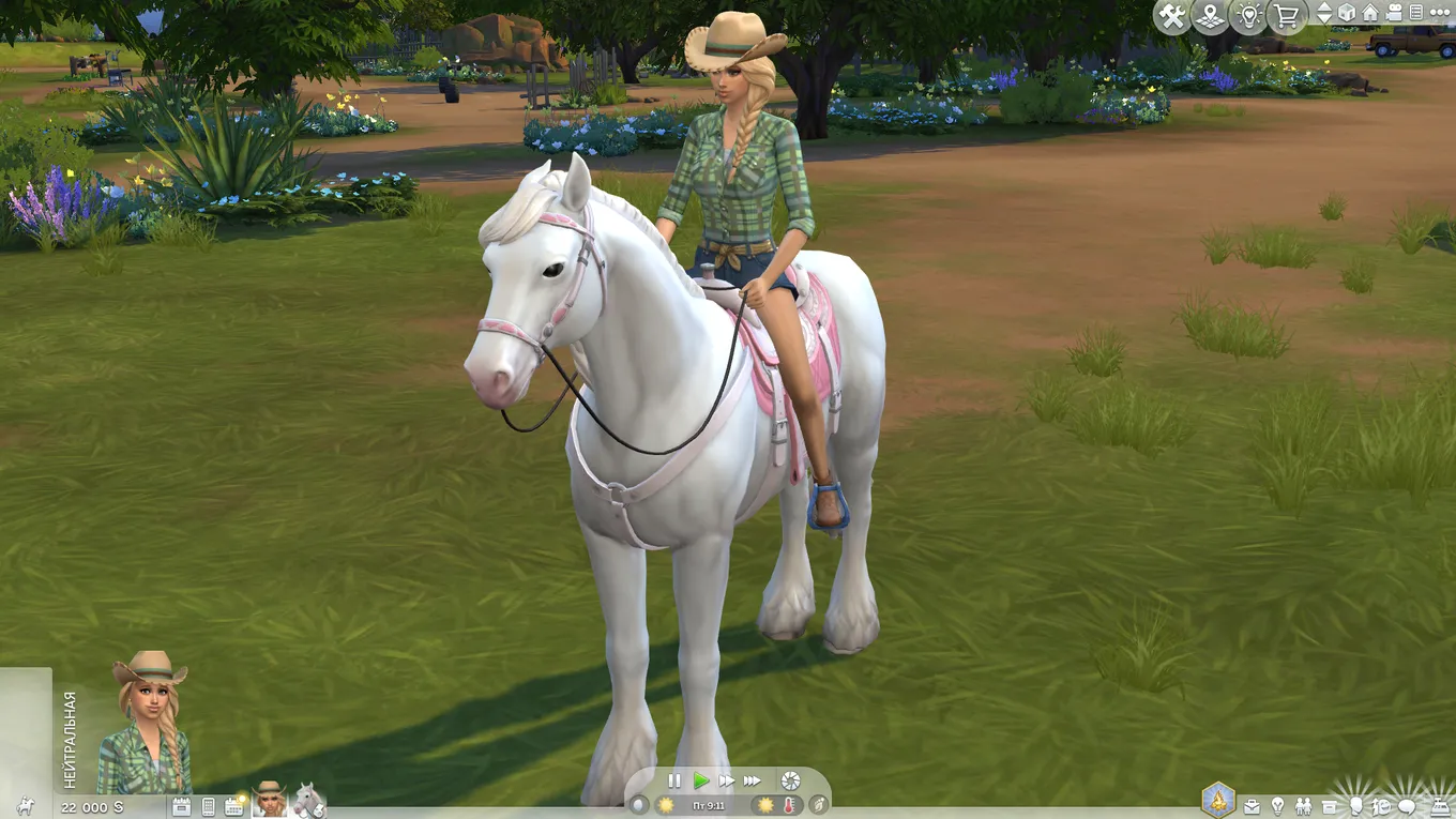 Девушка на лошади в The Sims 4