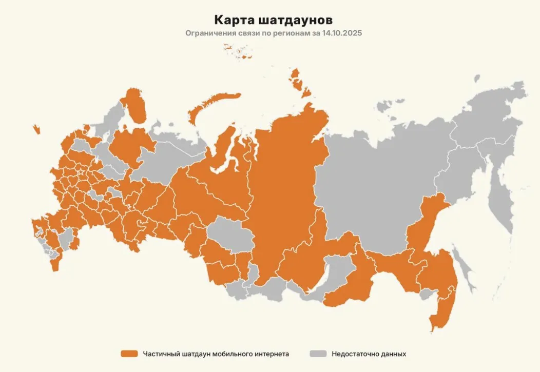 Статистика шатдаунов интернета по России