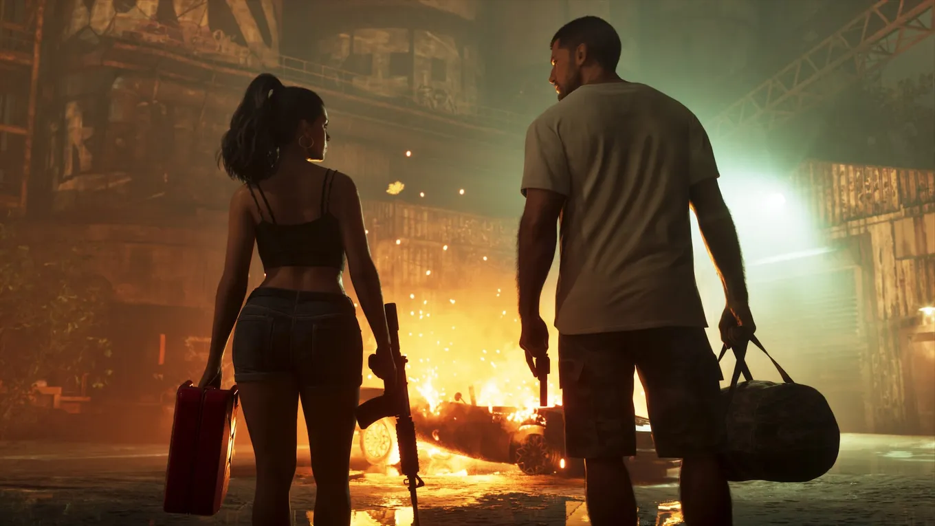 Джейсон и Люсия после ограбления в GTA 6, изображение Rockstar Games