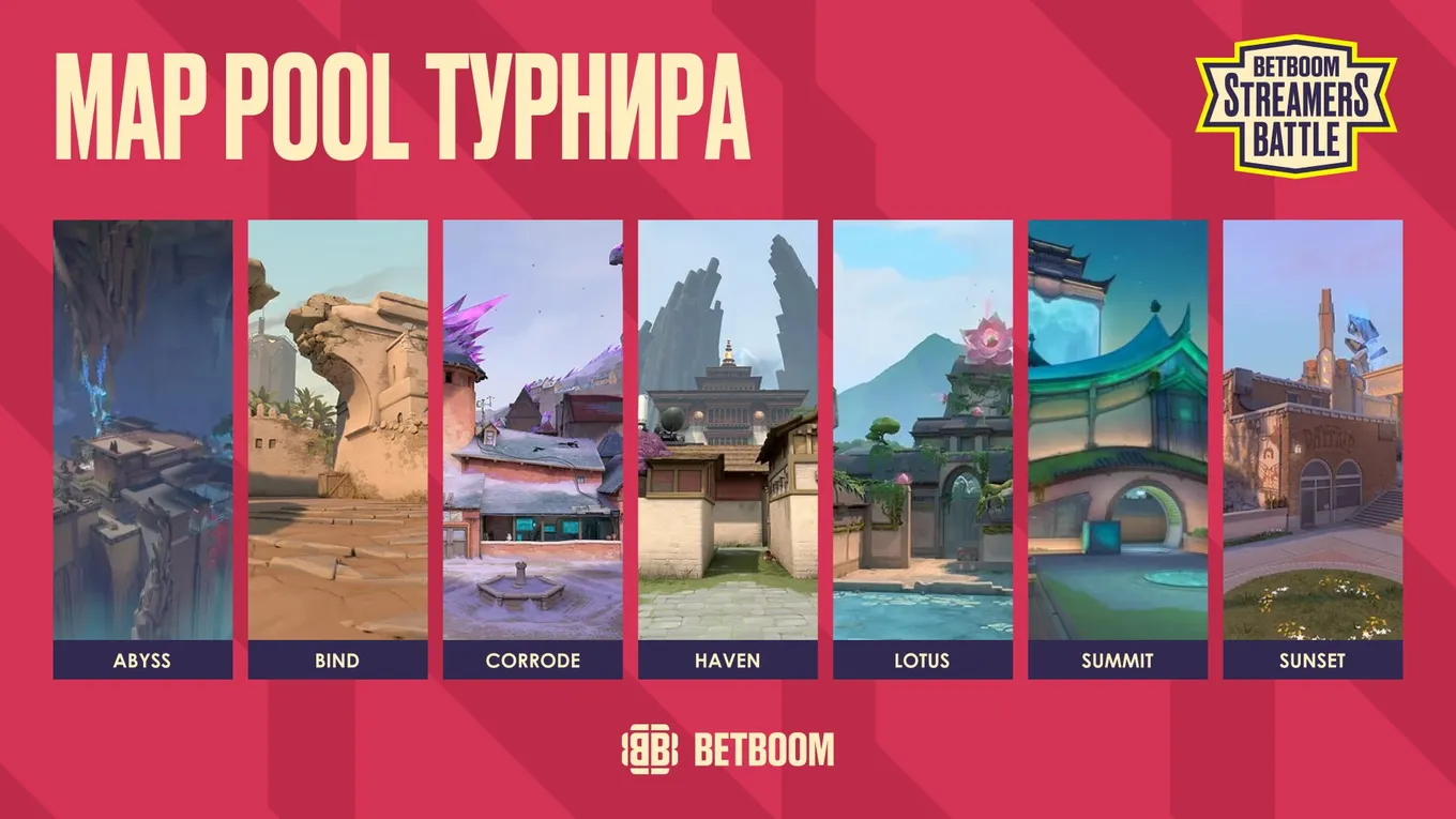Карты, которые будут сыграны на BETBOOM Streamers Battle по VALORANT