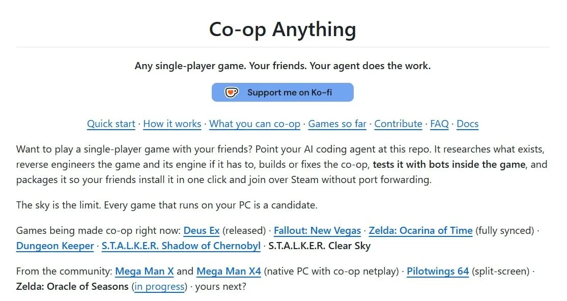 На GitHub появился открытый проект Co-op Anything