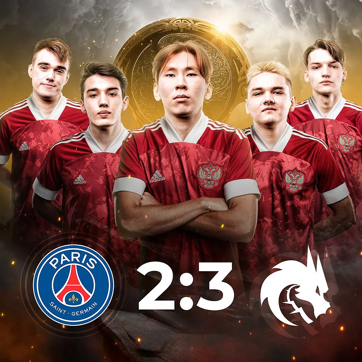 Игроки Team Spirit в форме сборной России