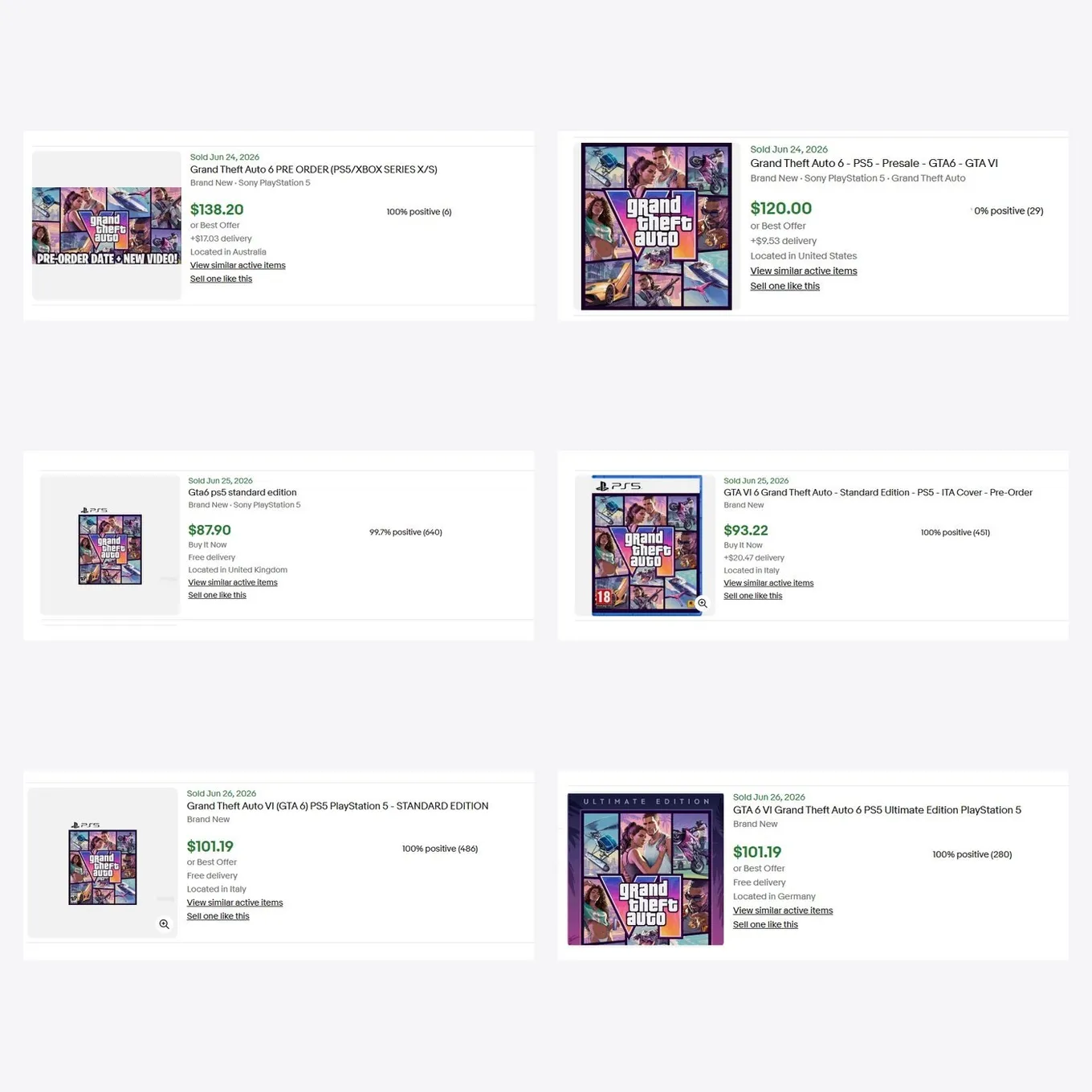 Предзаказы GTA 6 начали перепродавать на eBay дороже 130 долларов