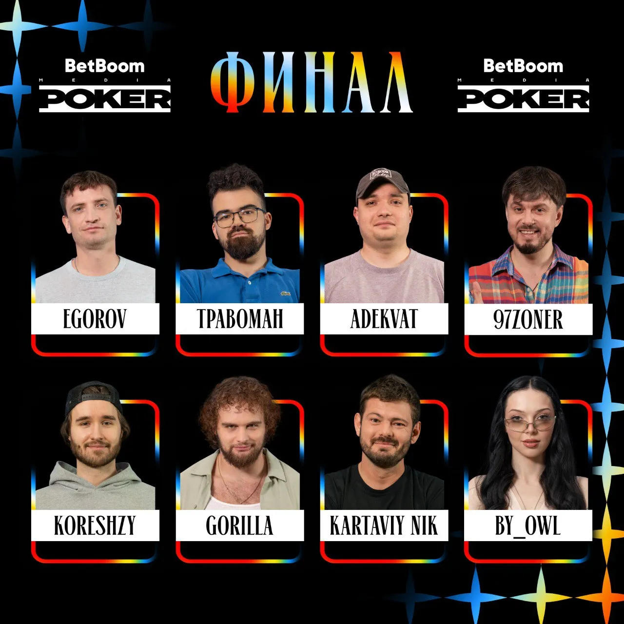 Участники финального стола BetBoom Poker Season 3