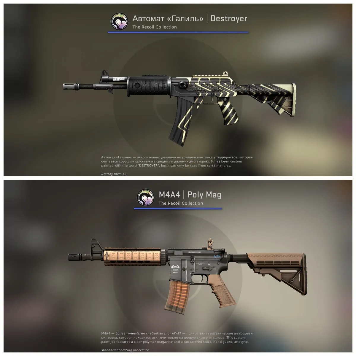 Galil AR | Destroyer и M4A4 | Poly Mag