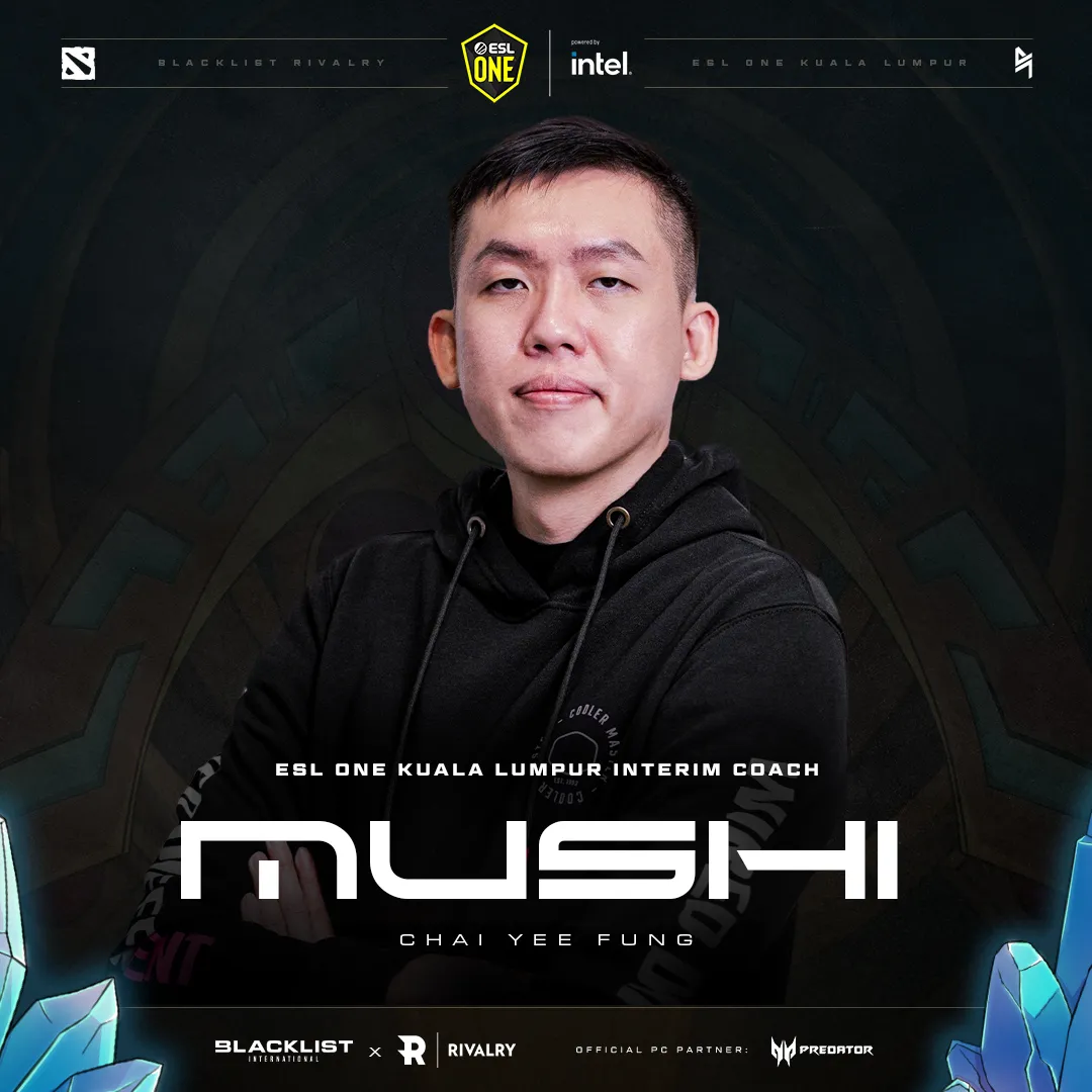 Mushi стал тренером Blacklist International на время ESL One Kuala Lumpur 2023