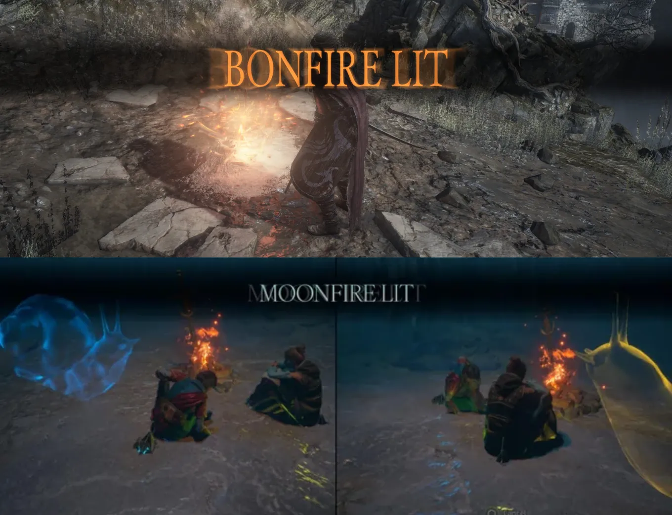Костёр из Dark Souls, но это «Moonfire lit» в Split Fiction