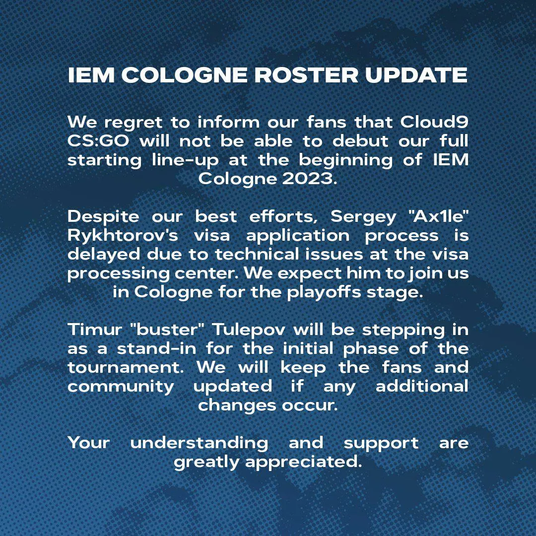 Заявление Cloud9