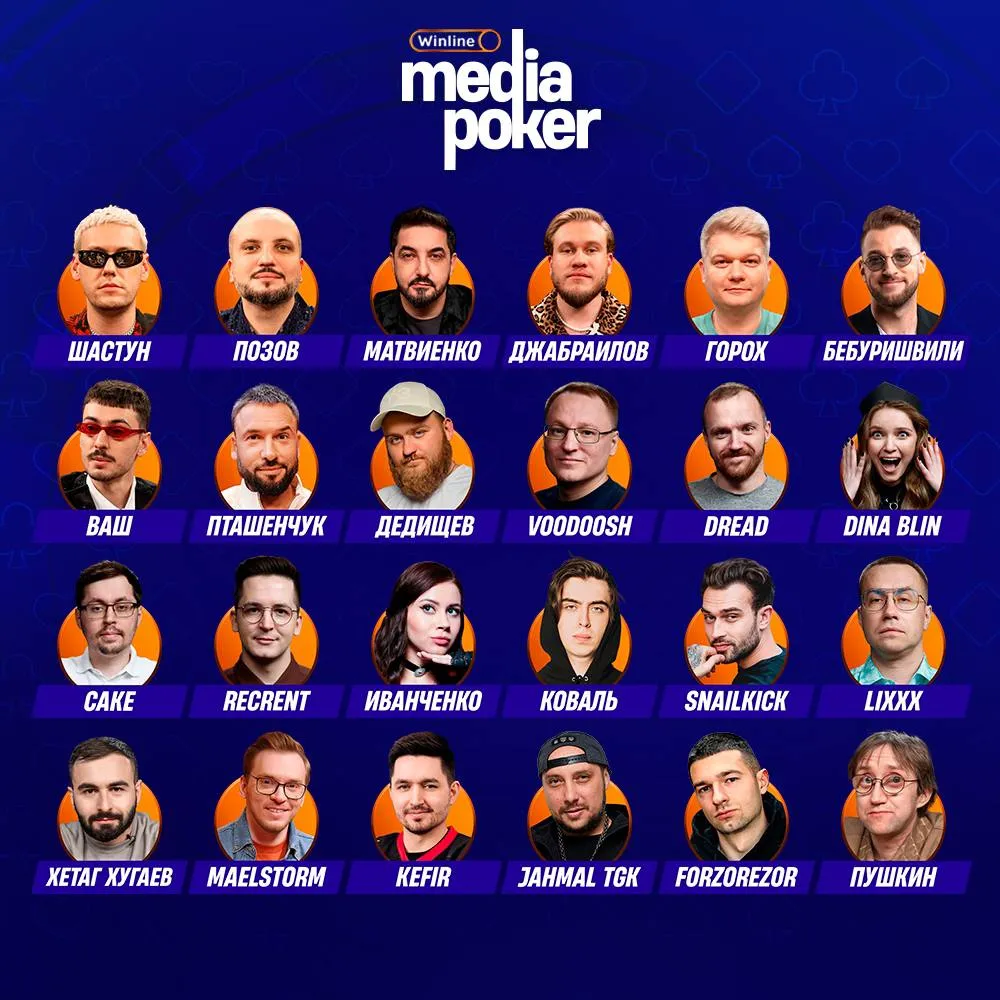 Участники Winline Media Poker