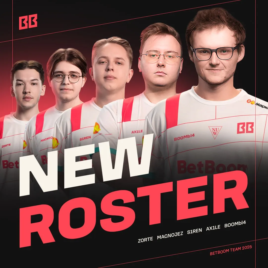 Официально: zorte, Magnojez, S1ren, Ax1Le, Boombl4 и RAiLWAY – новый состав BetBoom Team