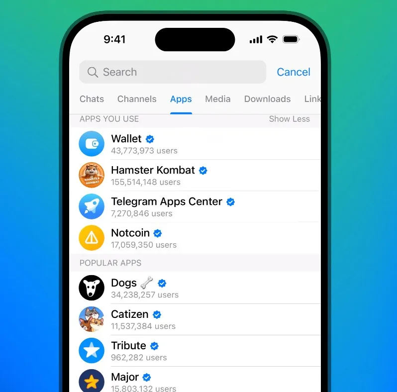 Магазин мини-приложений в Telegram