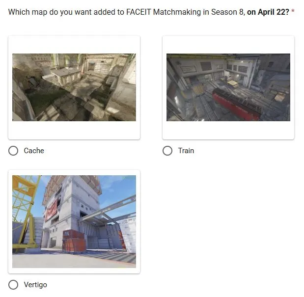 Выбор восьмой карты для маппула FACEIT