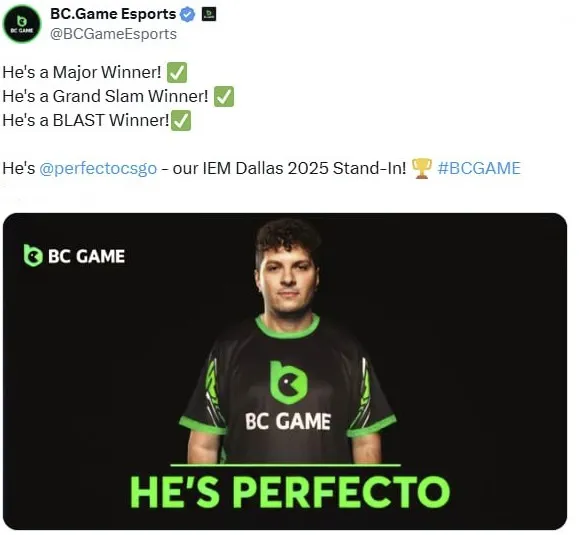 Илья Perfecto Залуцкий в BC.Game Esports