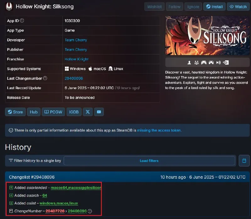 Hollow Knight: Silksong в Steam