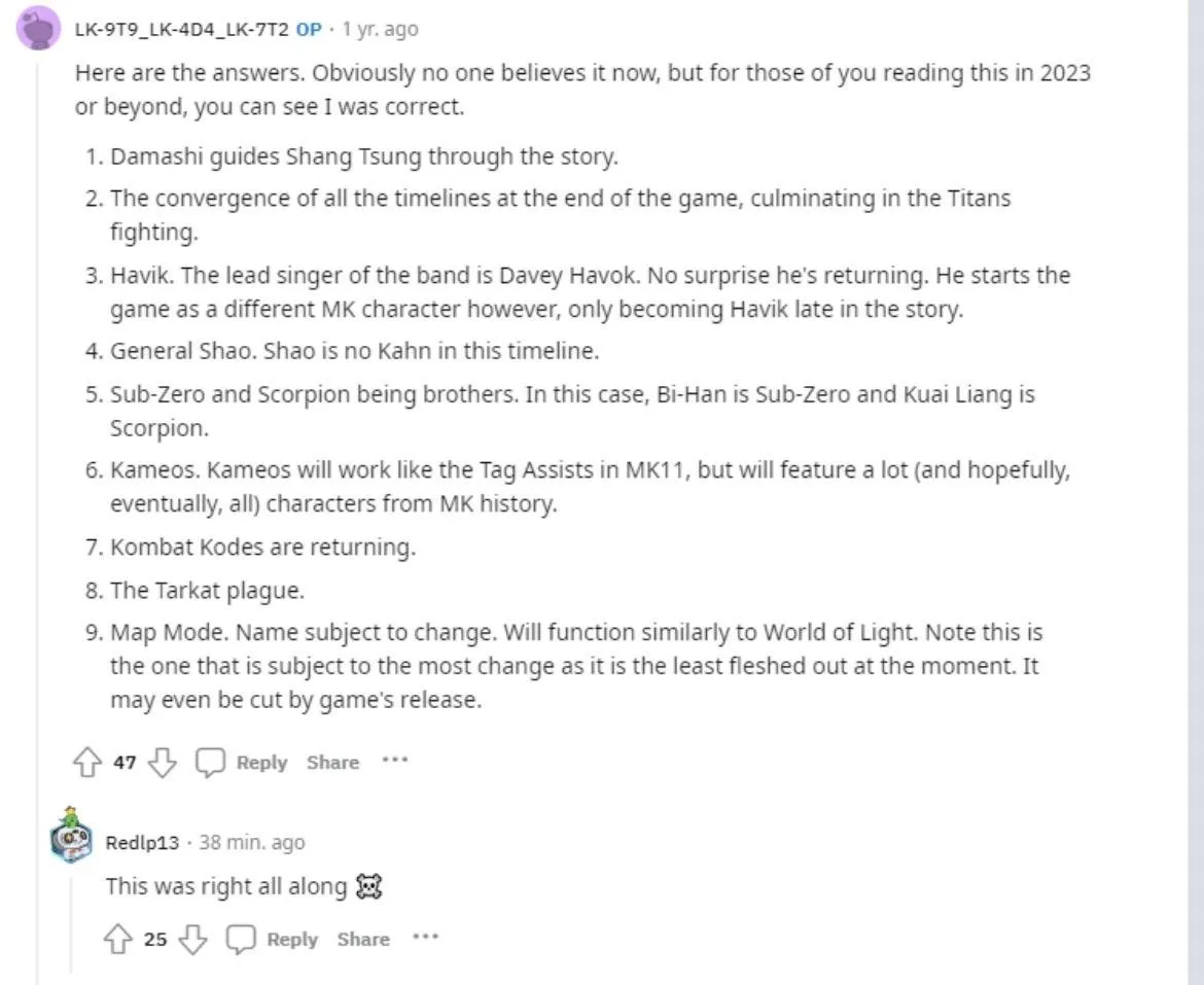 Подробности сюжета Mortal Kombat 1
