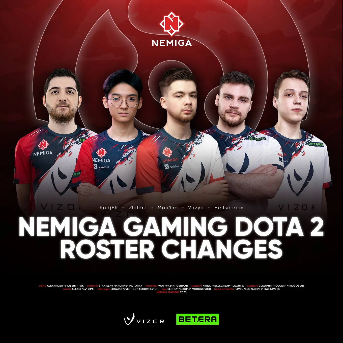 Состав Nemiga Gaming по Dota 2