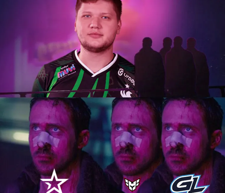 Мем от Natus Vincere по мотивам фильма «Бегущий по лезвию»