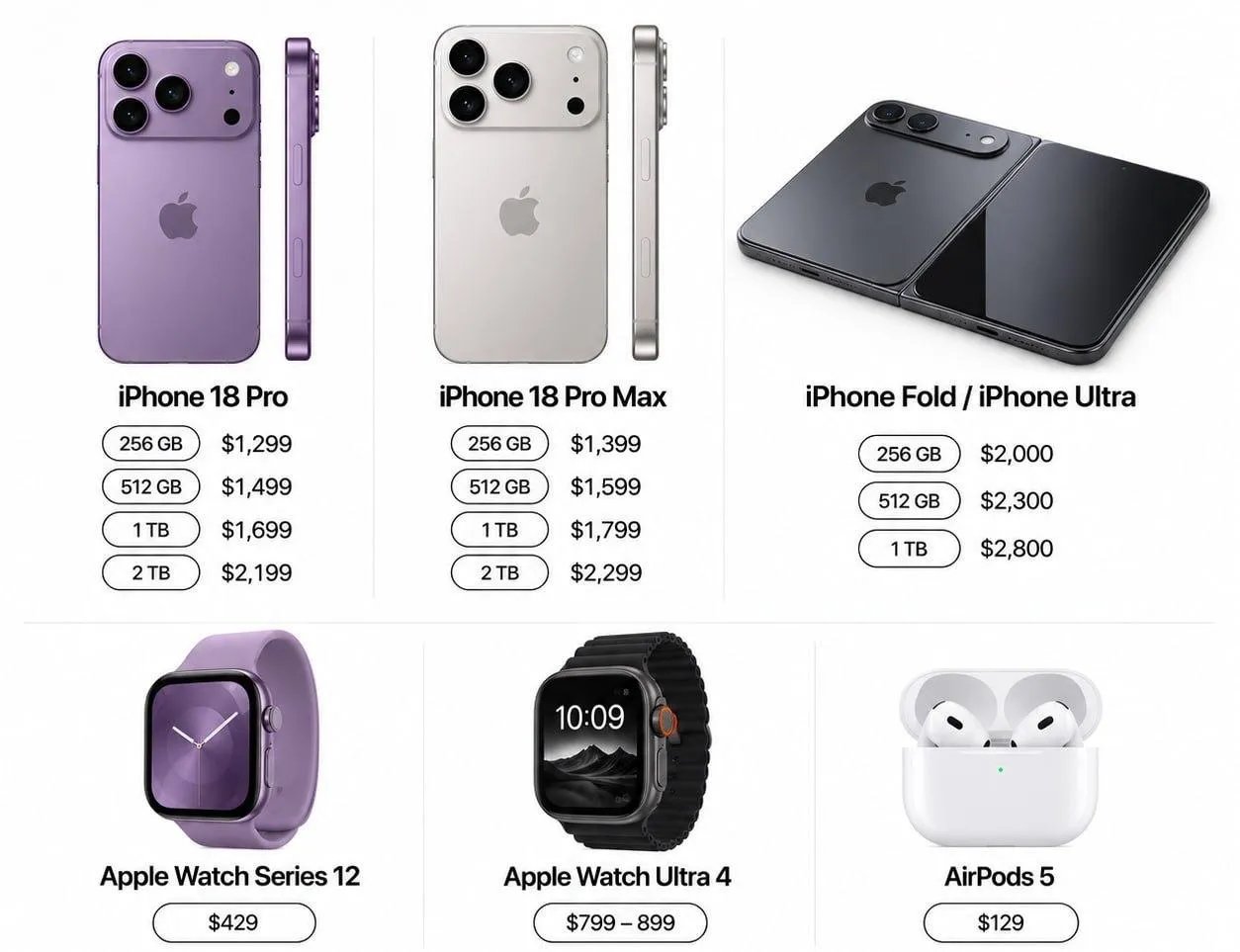 В сети собрали предполагаемые цены на осеннюю линейку Apple со слов инсайдеров