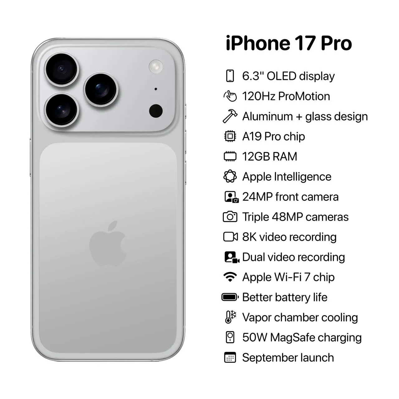 Слитые особенности и хар-ки iPhone 17 Pro