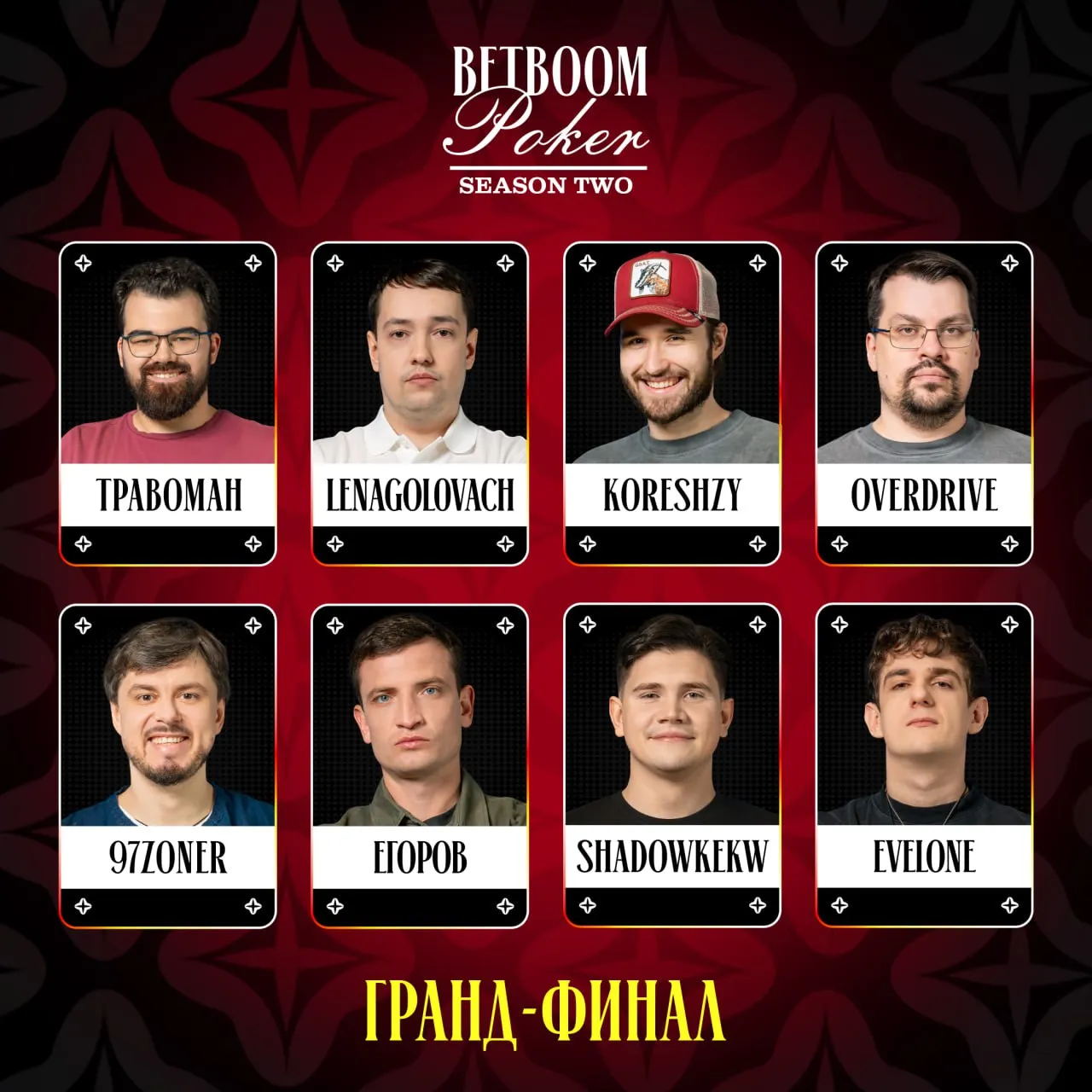 Участники финального стола BetBoom Poker Season 2