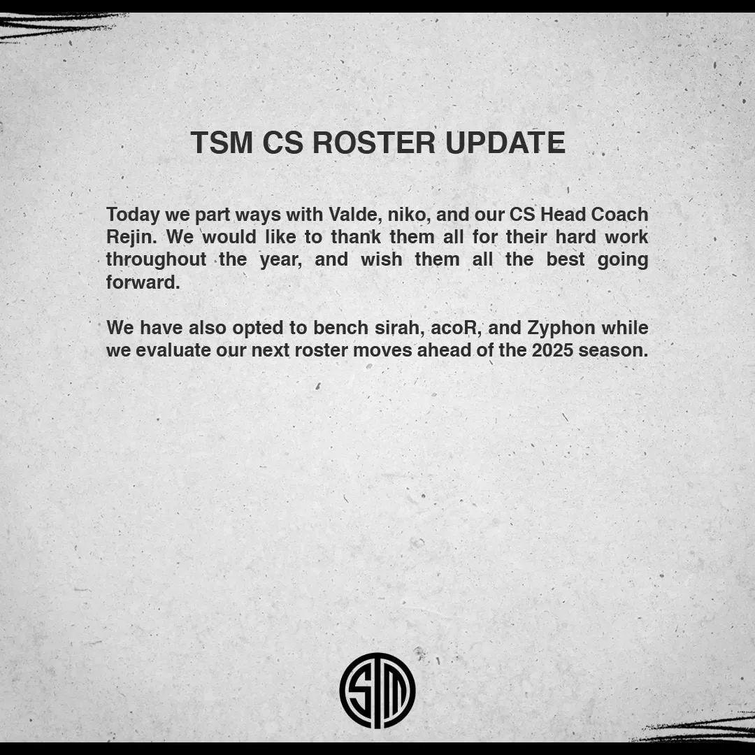 Заявление TSM