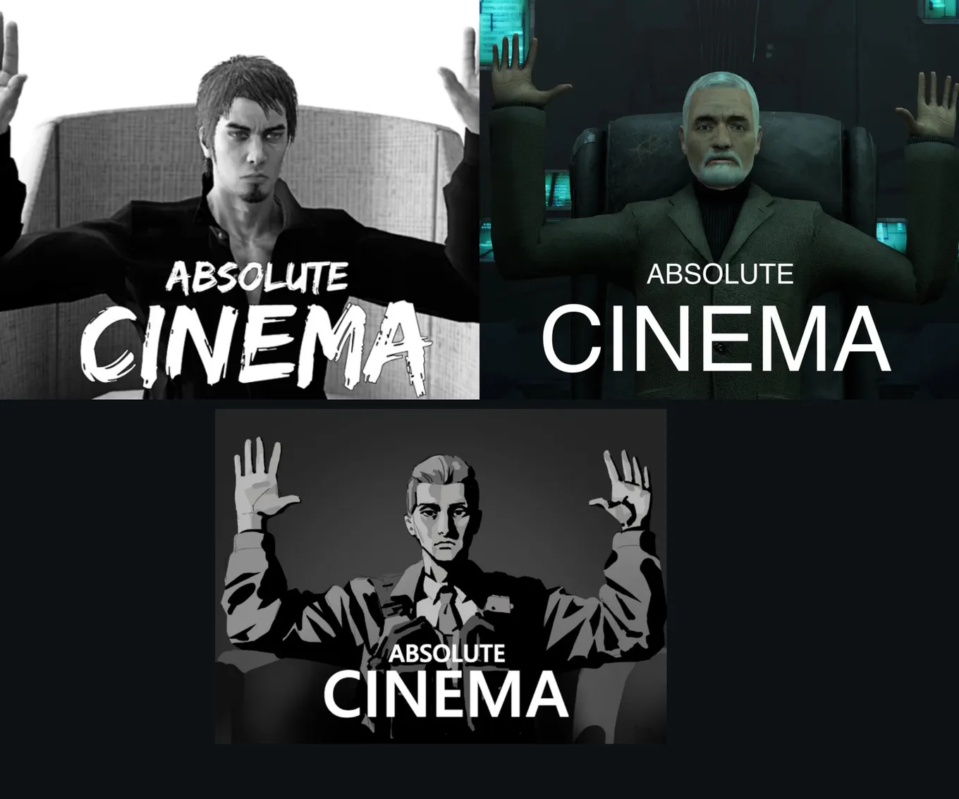 Адаптации мема Absolute Cinema с видеоиграми и аниме