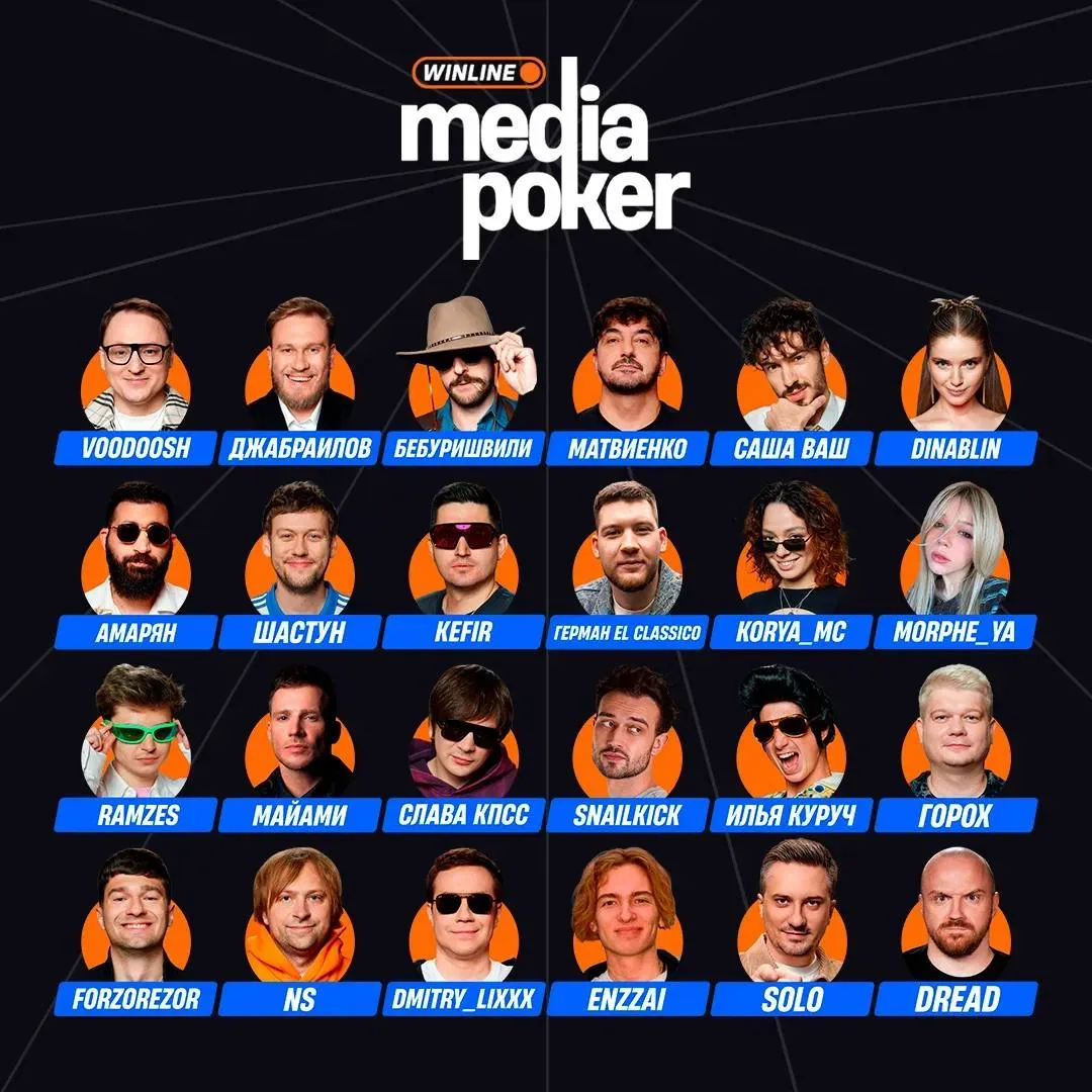 Полный список участников Winline Media Poker 9