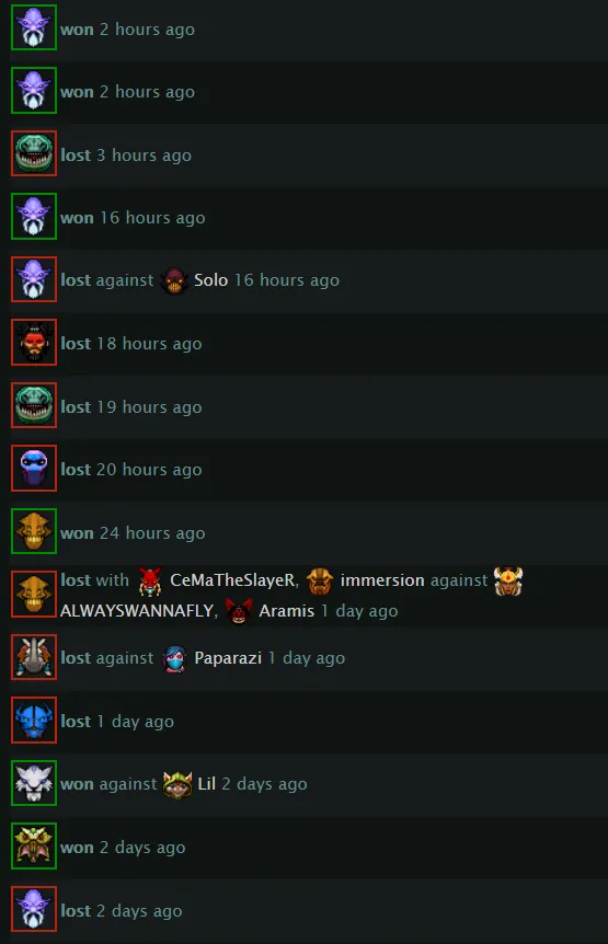Последние матчи Kingslayer в Dota 2