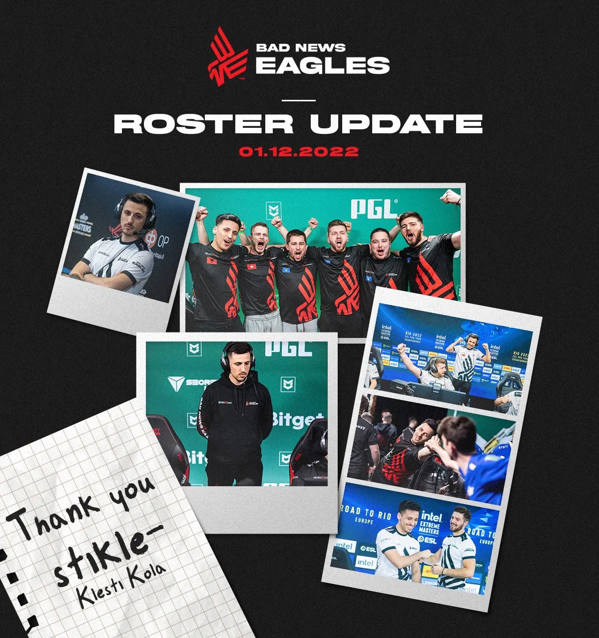 Stikle- ушёл с поста тренера Bad News Eagles 