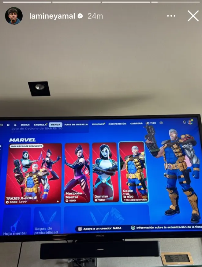 Футболист Ламин Ямаль играет в Fortnite на PS5 во время отдыха между встречами на Евро-2024